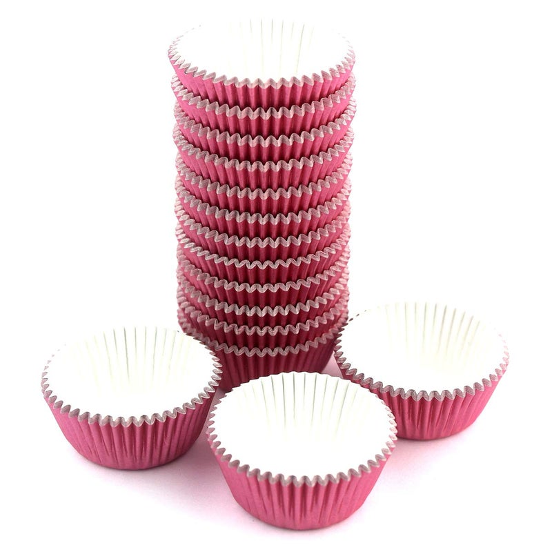 Eoonfirst Mini Foil Cupcake Liners Thanksgiving Muffin Paper Baking Cups 300 Pcs (Pink) - Image 2